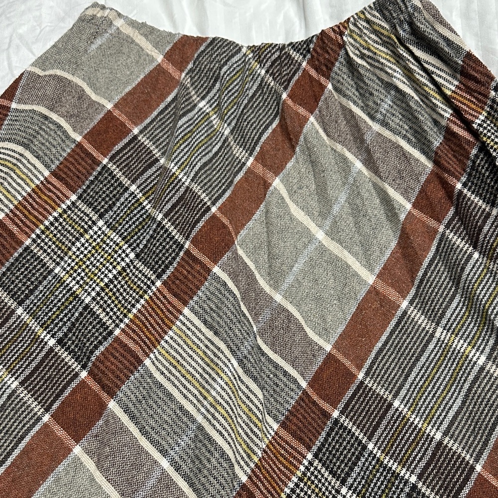 Plaid Brown and Gray Women's Skirt